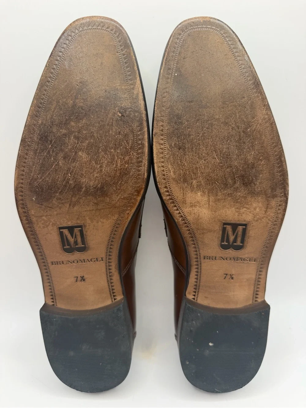 Bruno Magli Calabria Cognac Leather Penny Loafers Men’s 7.5 M Italy Dress Shoes